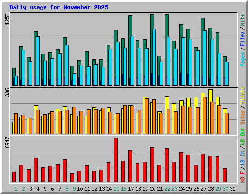 Daily usage for November 2025