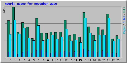 Hourly usage for November 2025